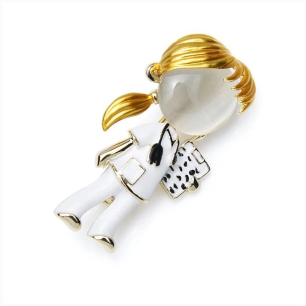 NEW 18K Gold Opal Doctor Nurse Brooch - Picture 5 of 13